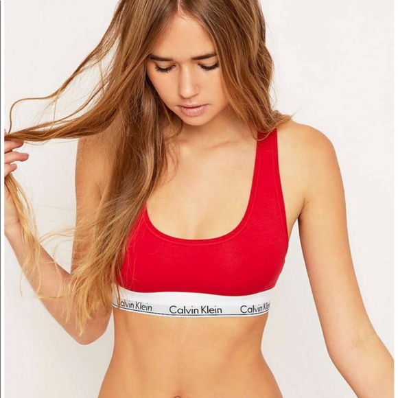 red calvin klein bralette